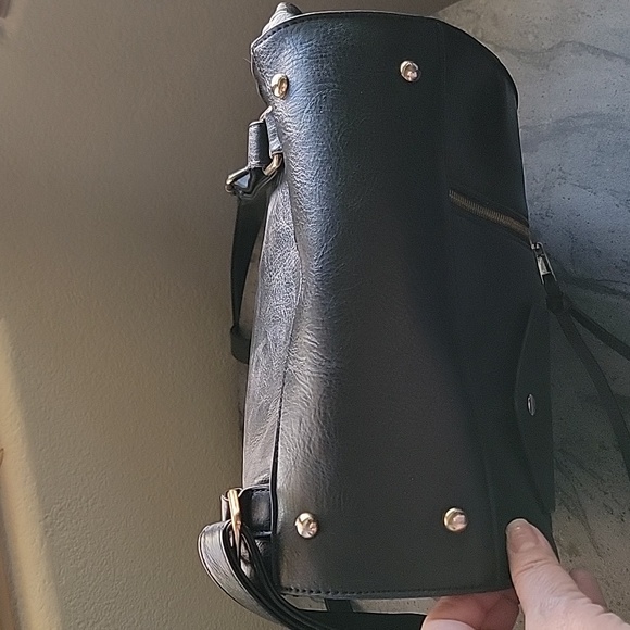 Jacket Purse Backpack Style Black Faux Leather - Picture 5 of 11